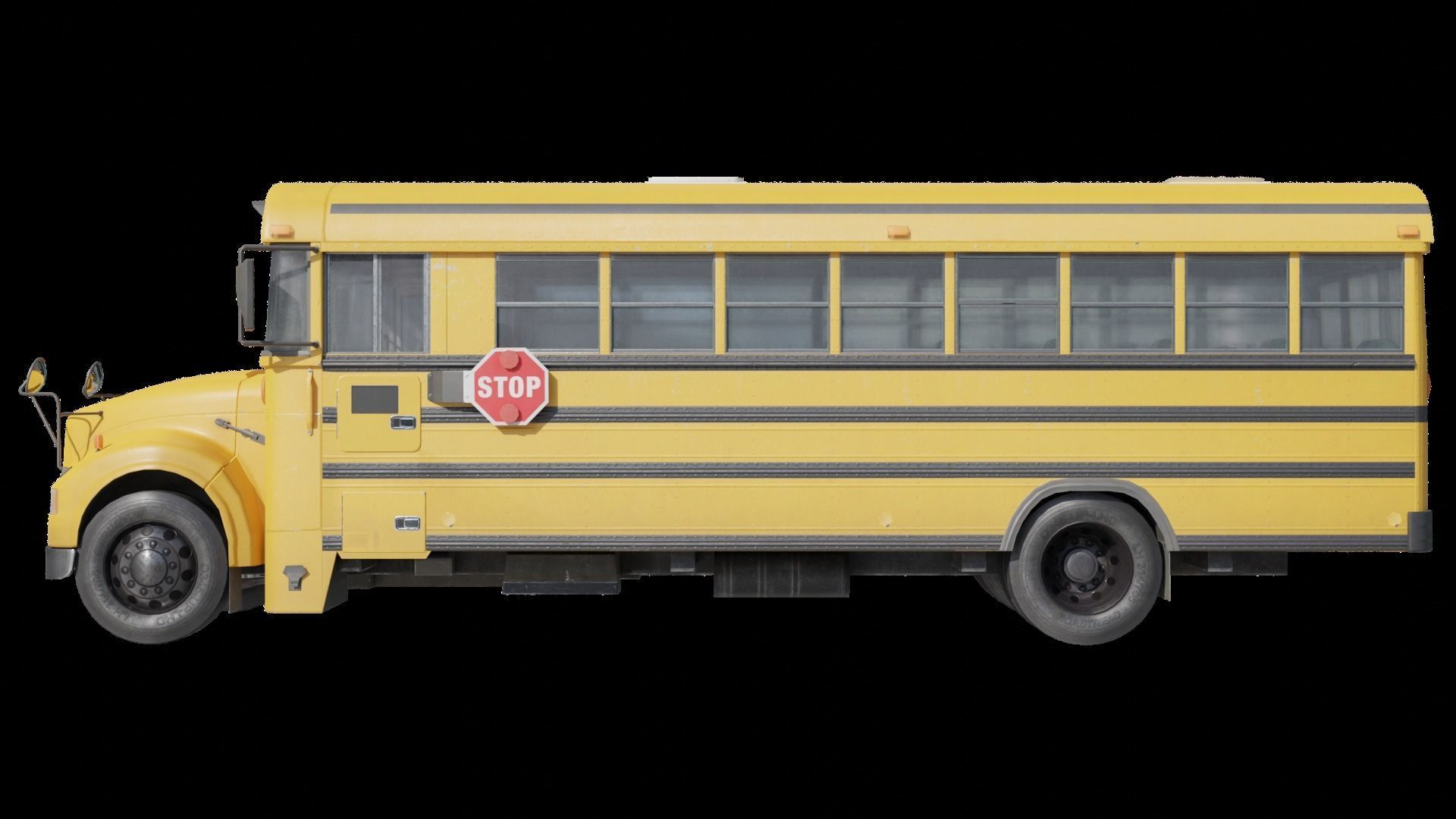Low-Poly School Bus 3D model Low-poly 3D model_3