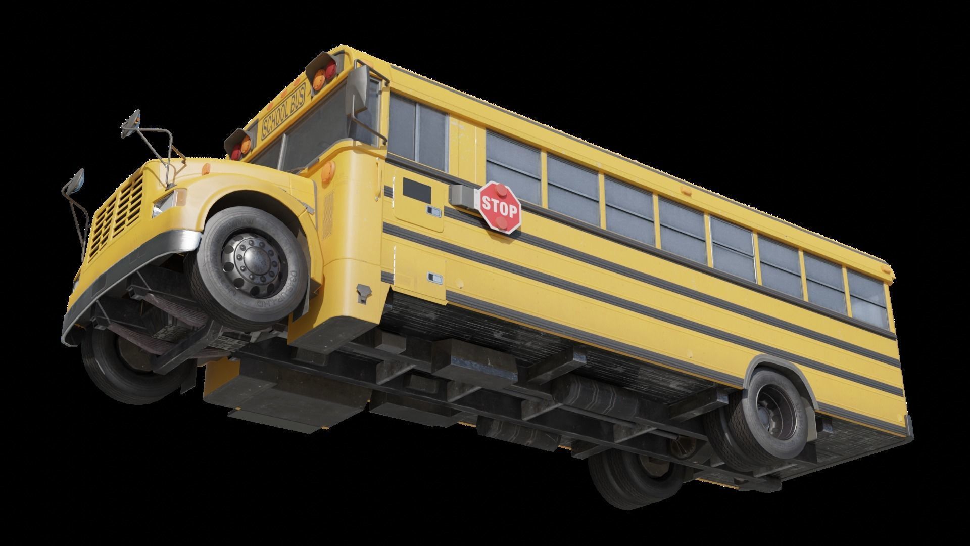 Low-Poly School Bus 3D model Low-poly 3D model_2