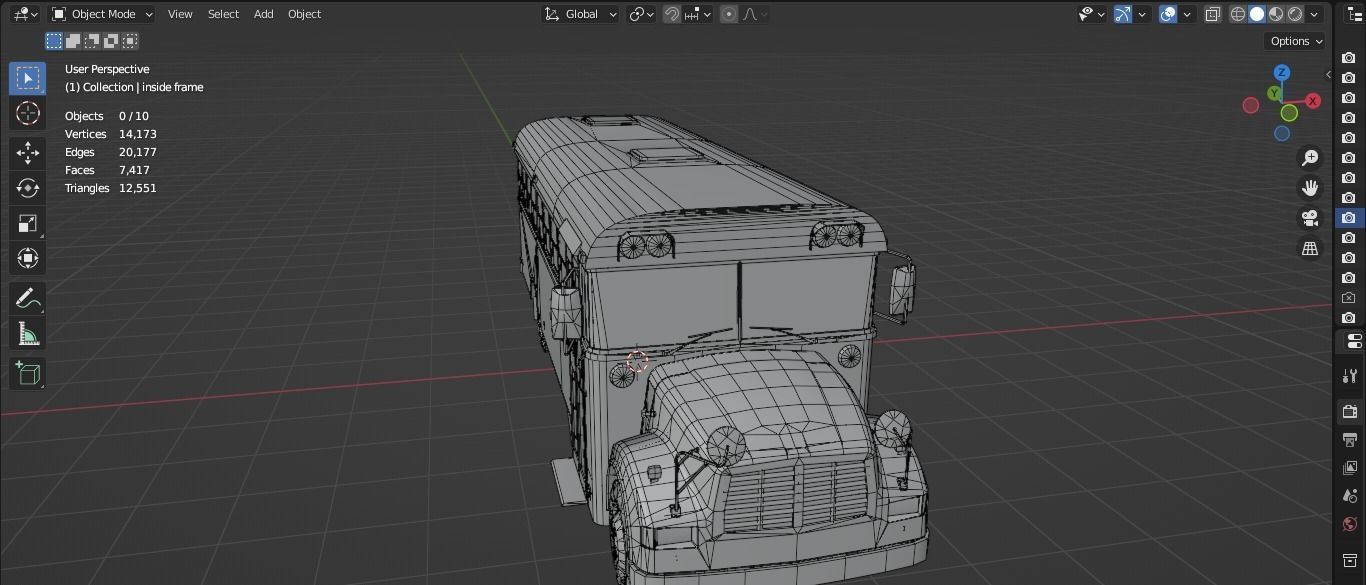 Low-Poly School Bus 3D model Low-poly 3D model_9