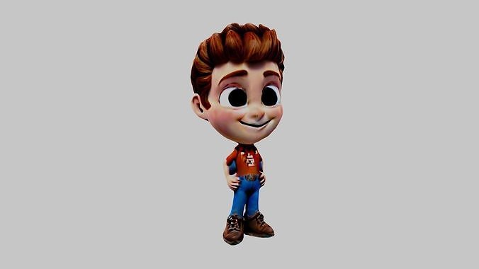 Man Cartoon Character Low-poly 3D model