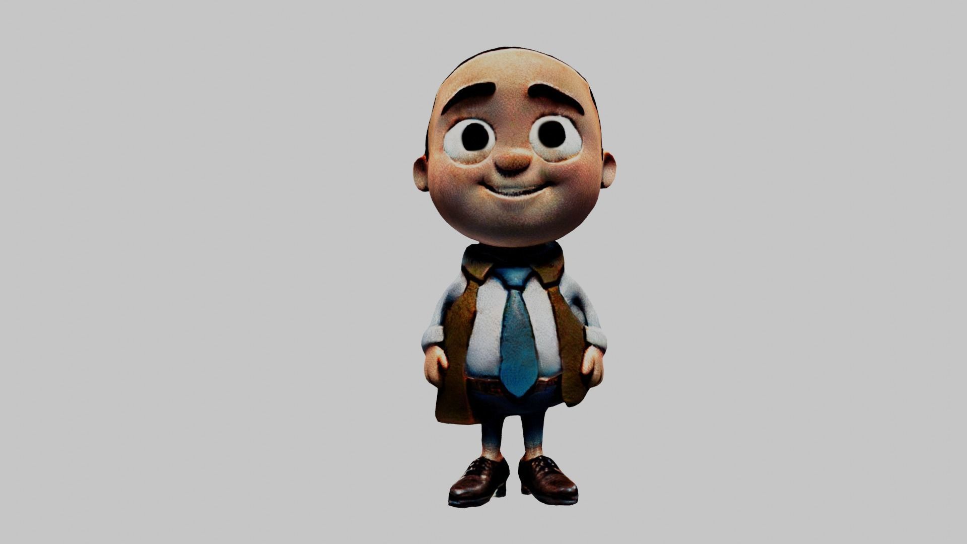 Man Cartoon Character Low-poly 3D model_1