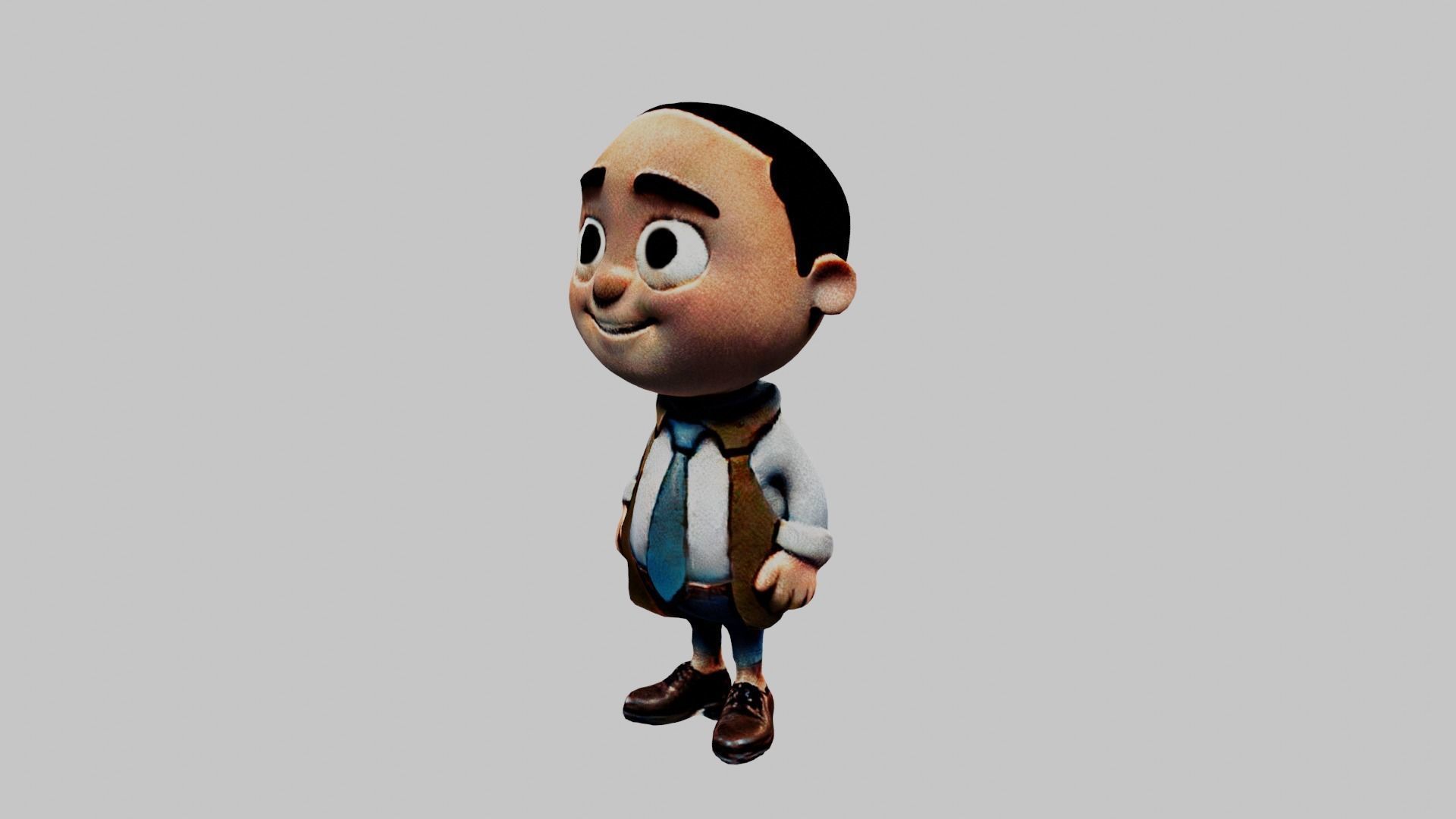 Man Cartoon Character Low-poly 3D model_2
