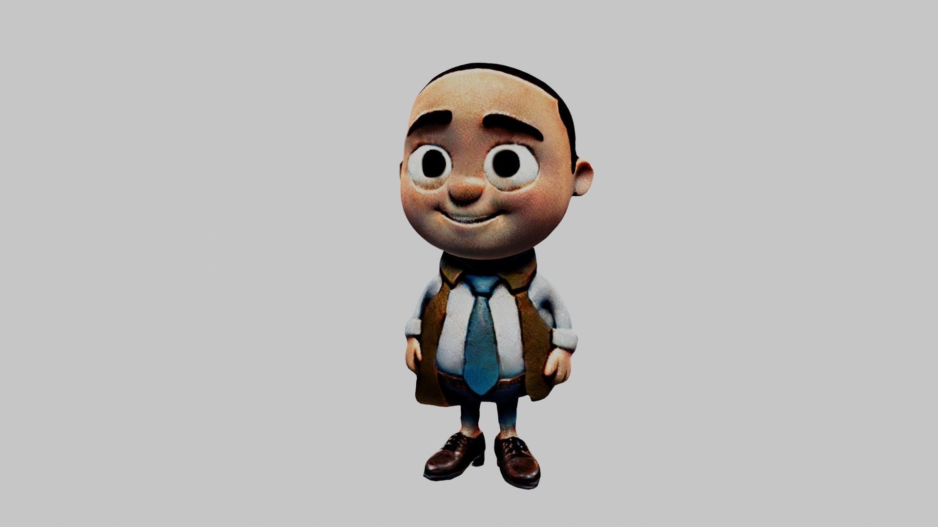 Man Cartoon Character Low-poly 3D model_3
