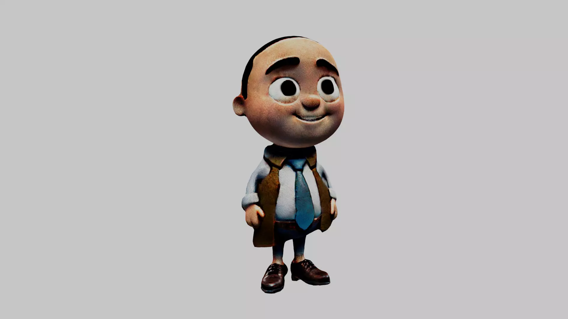 Man Cartoon Character Low-poly 3D model_0