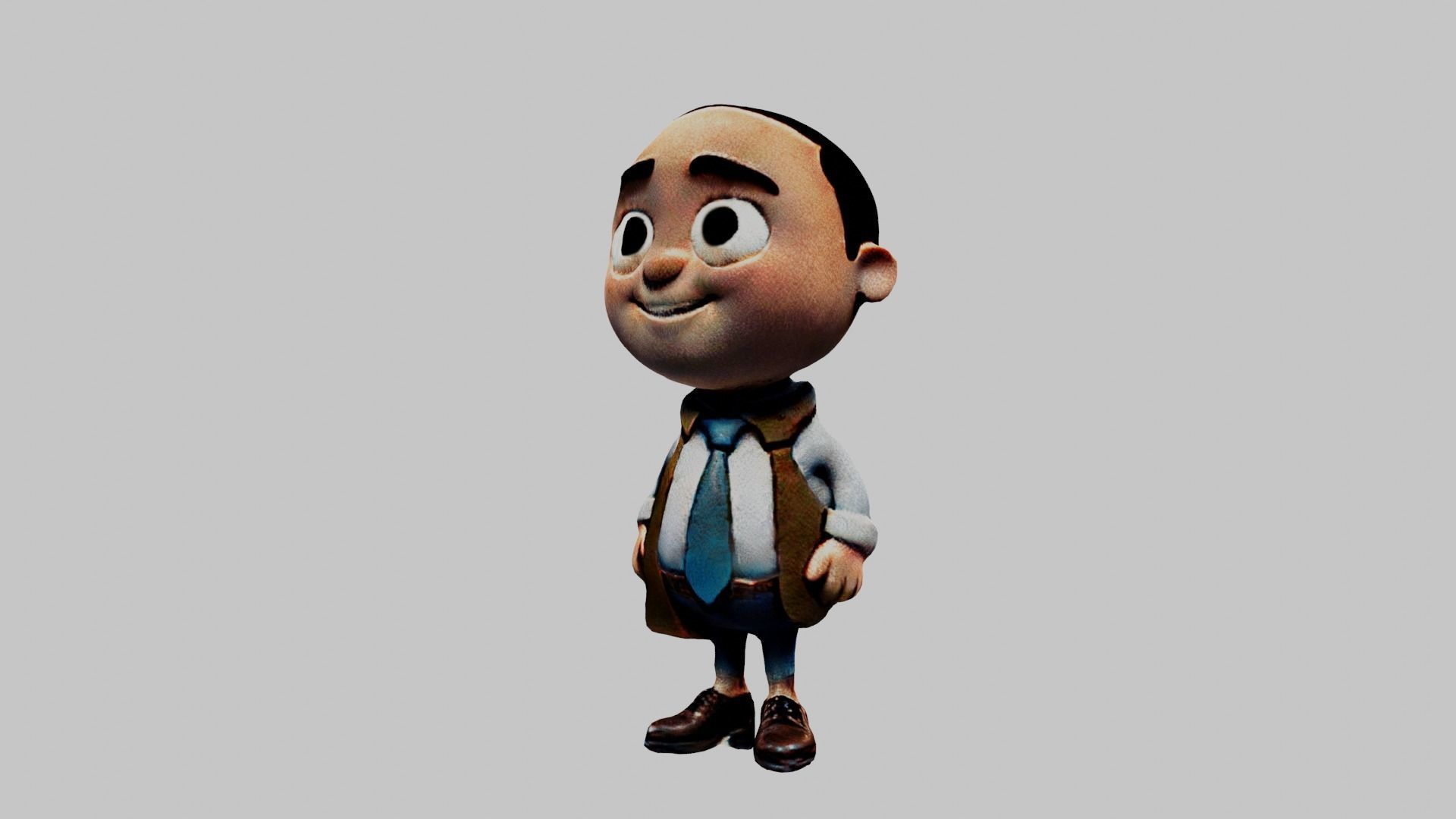 Man Cartoon Character Low-poly 3D model_4
