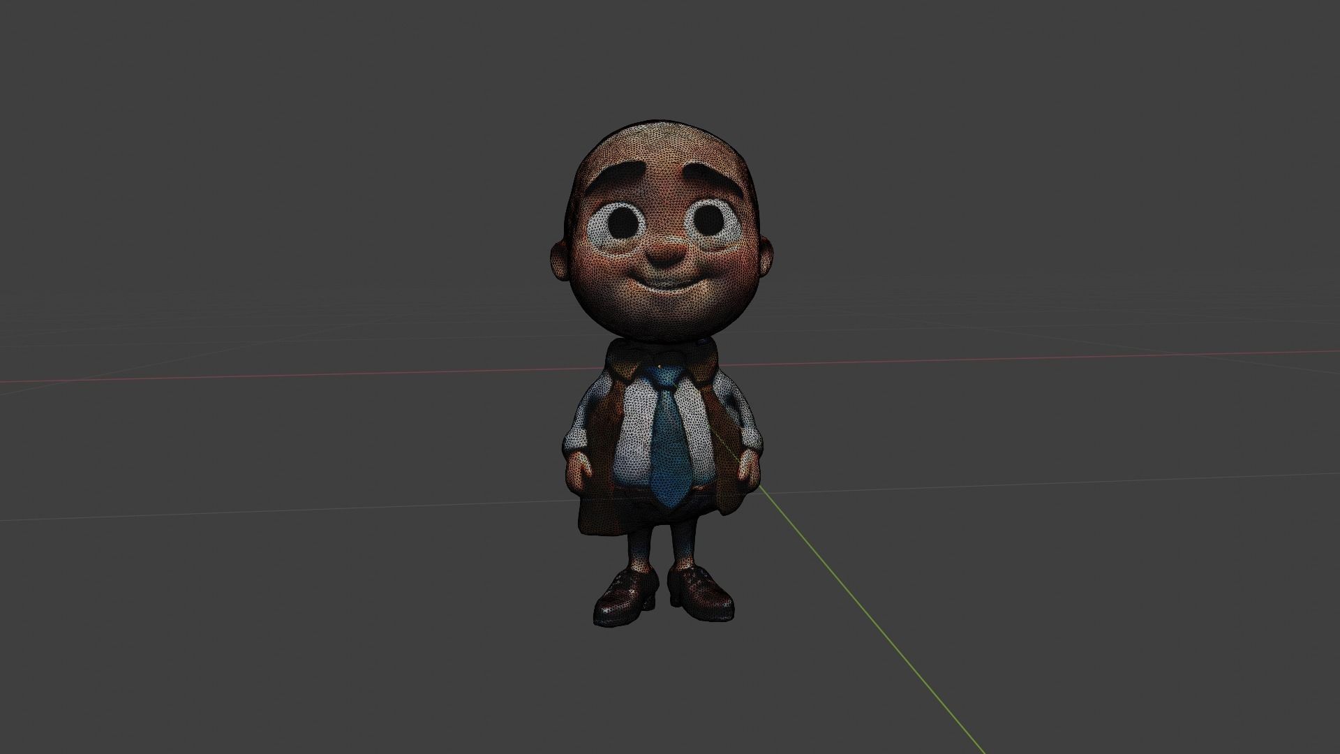 Man Cartoon Character Low-poly 3D model_6