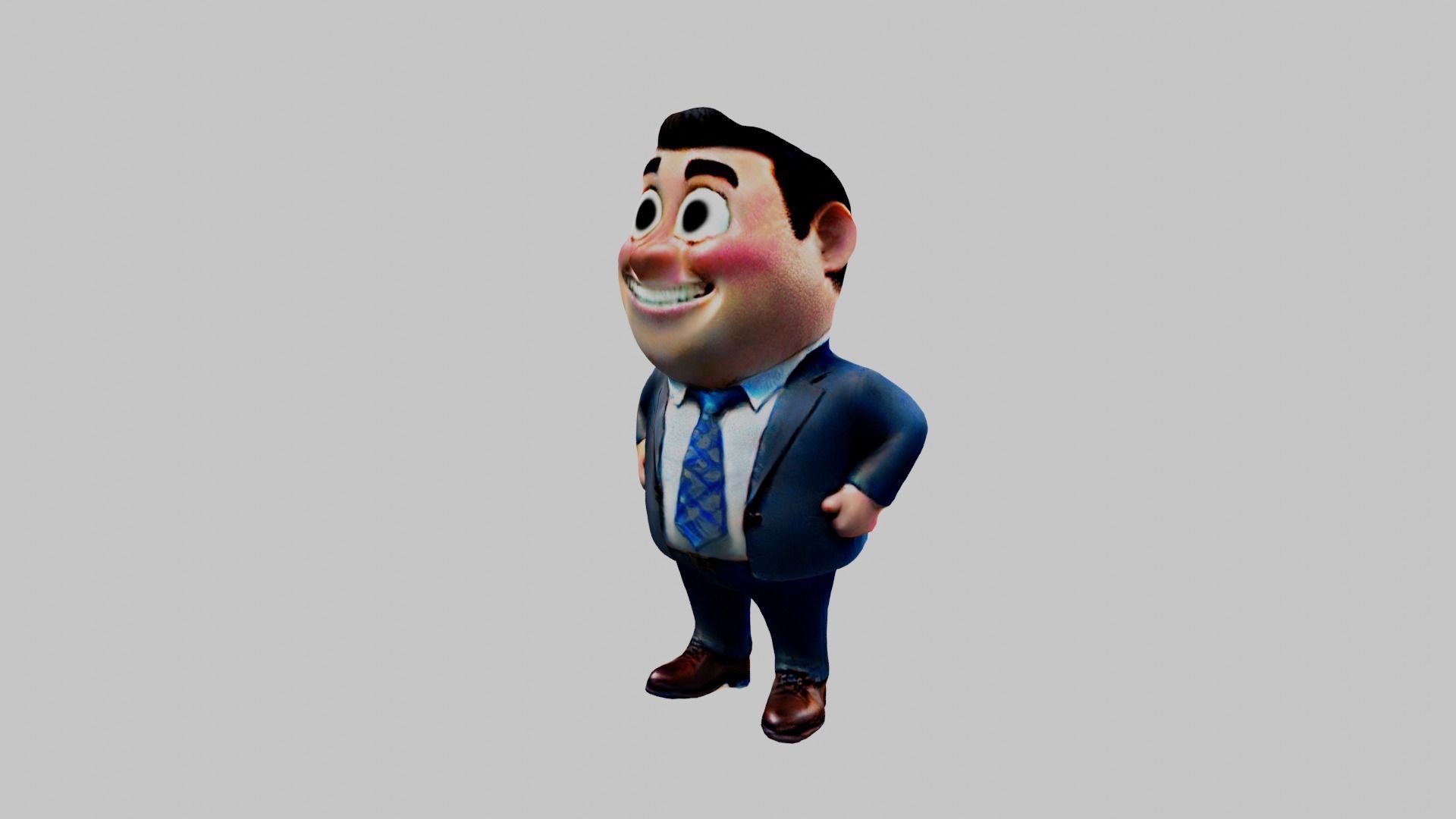 Man Cartoon Character Low-poly 3D model_2