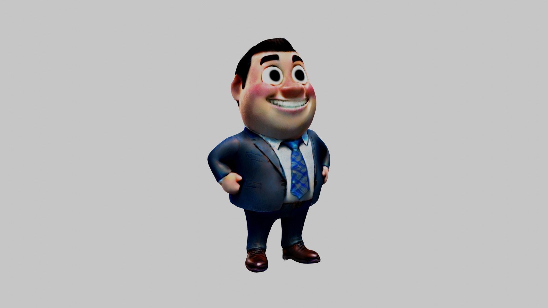 Man Cartoon Character Low-poly 3D model_1