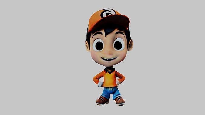 Man Cartoon Character Low-poly 3D model