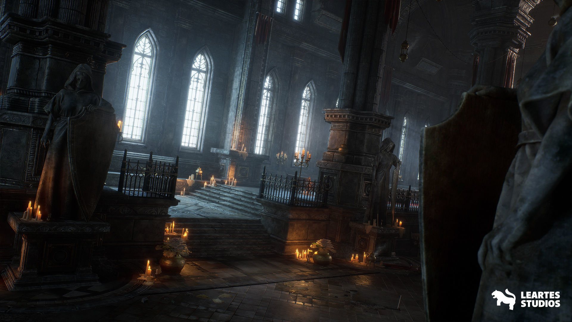 Ancient Cathedral Environment Low-poly 3D model_5