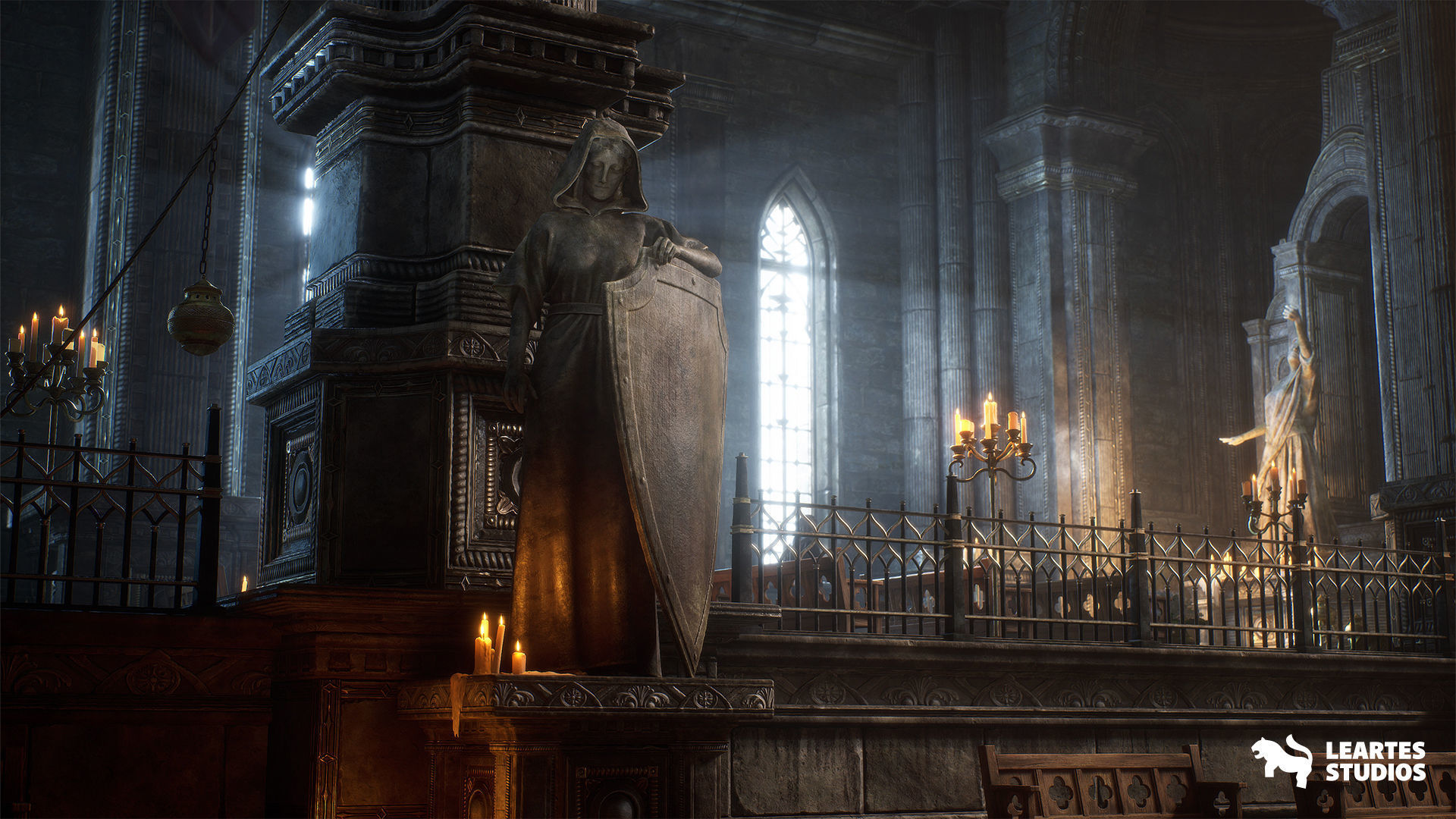 Ancient Cathedral Environment Low-poly 3D model_4