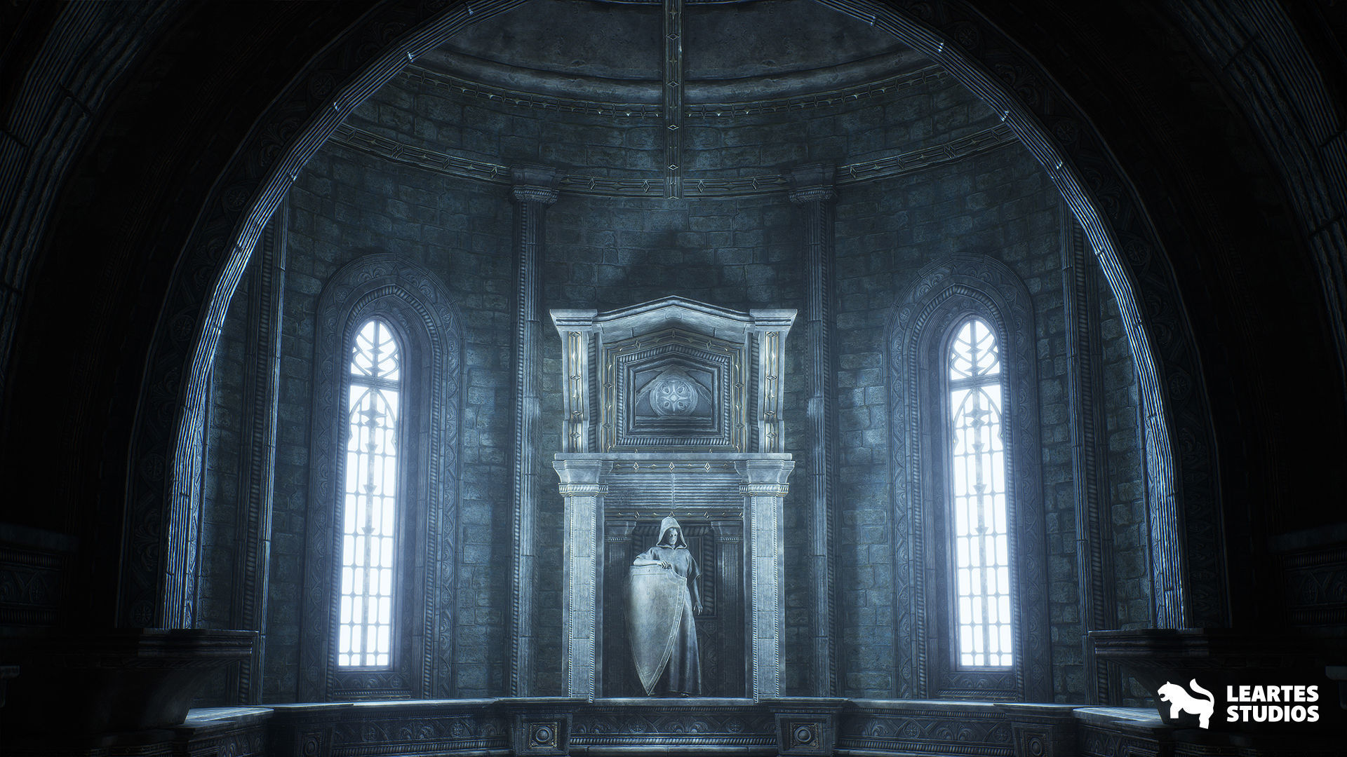 Ancient Cathedral Environment Low-poly 3D model_10