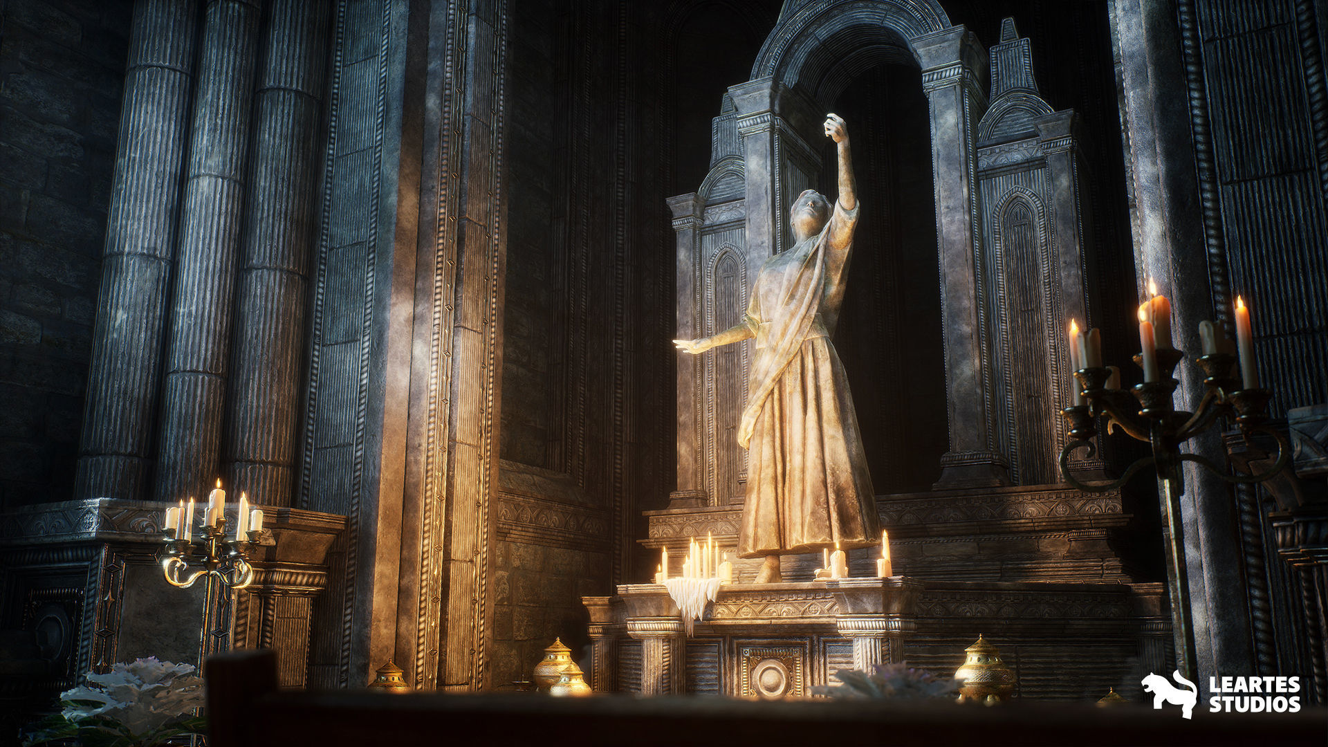 Ancient Cathedral Environment Low-poly 3D model_7