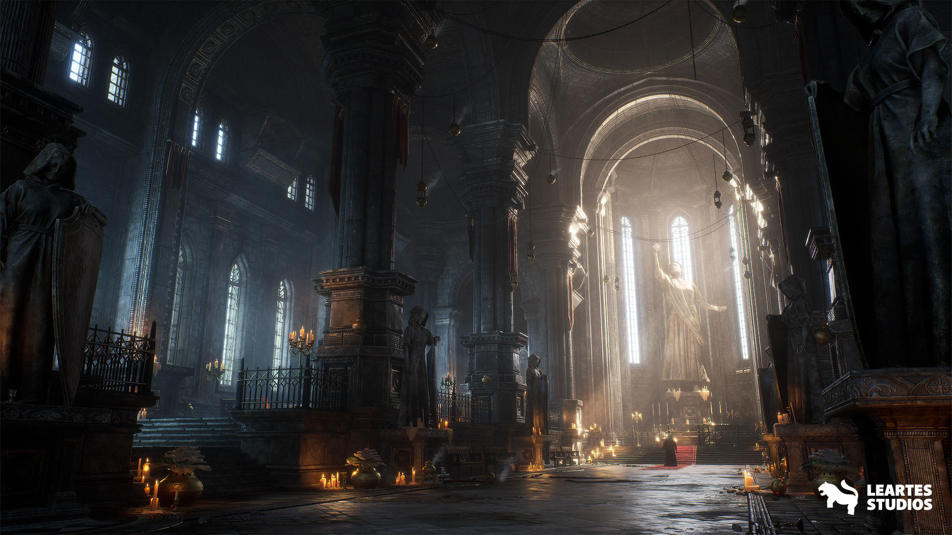 Ancient Cathedral Environment Low-poly 3D model_2