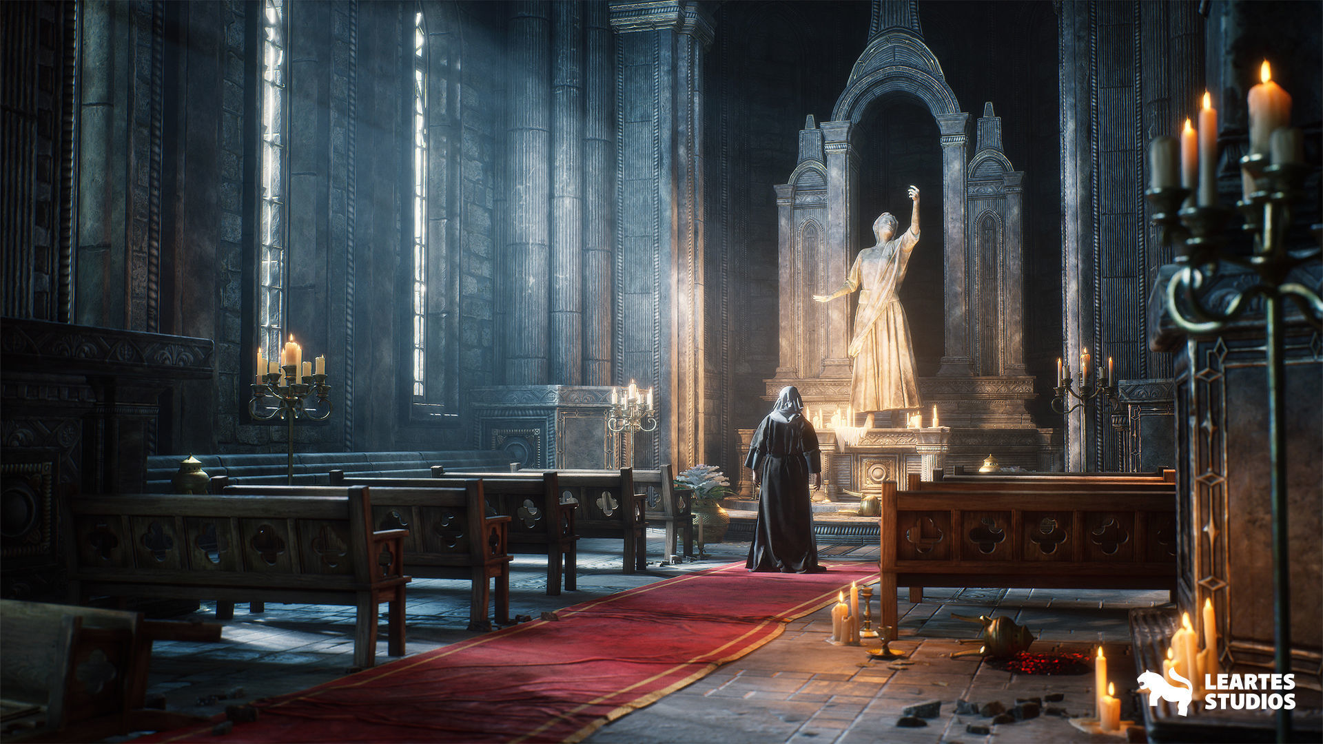 Ancient Cathedral Environment Low-poly 3D model_3