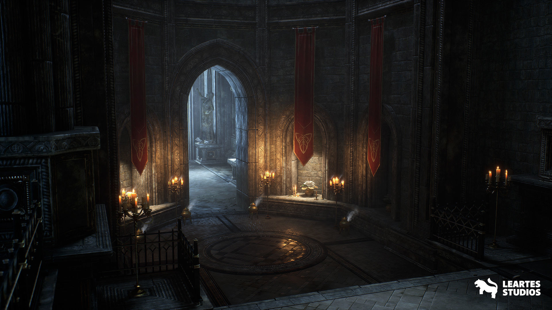 Ancient Cathedral Environment Low-poly 3D model_8