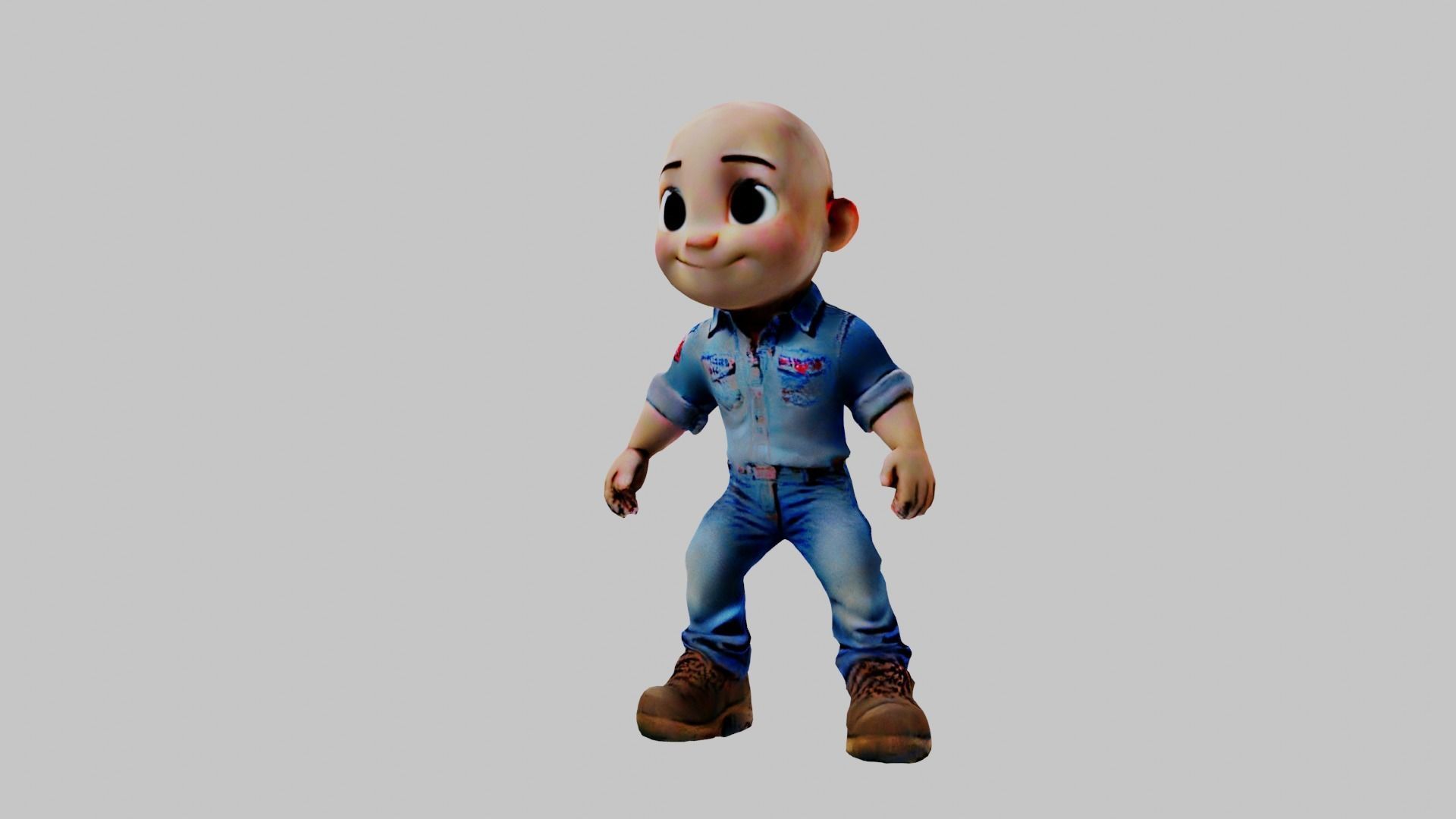 Man Cartoon Character Low-poly 3D model_4