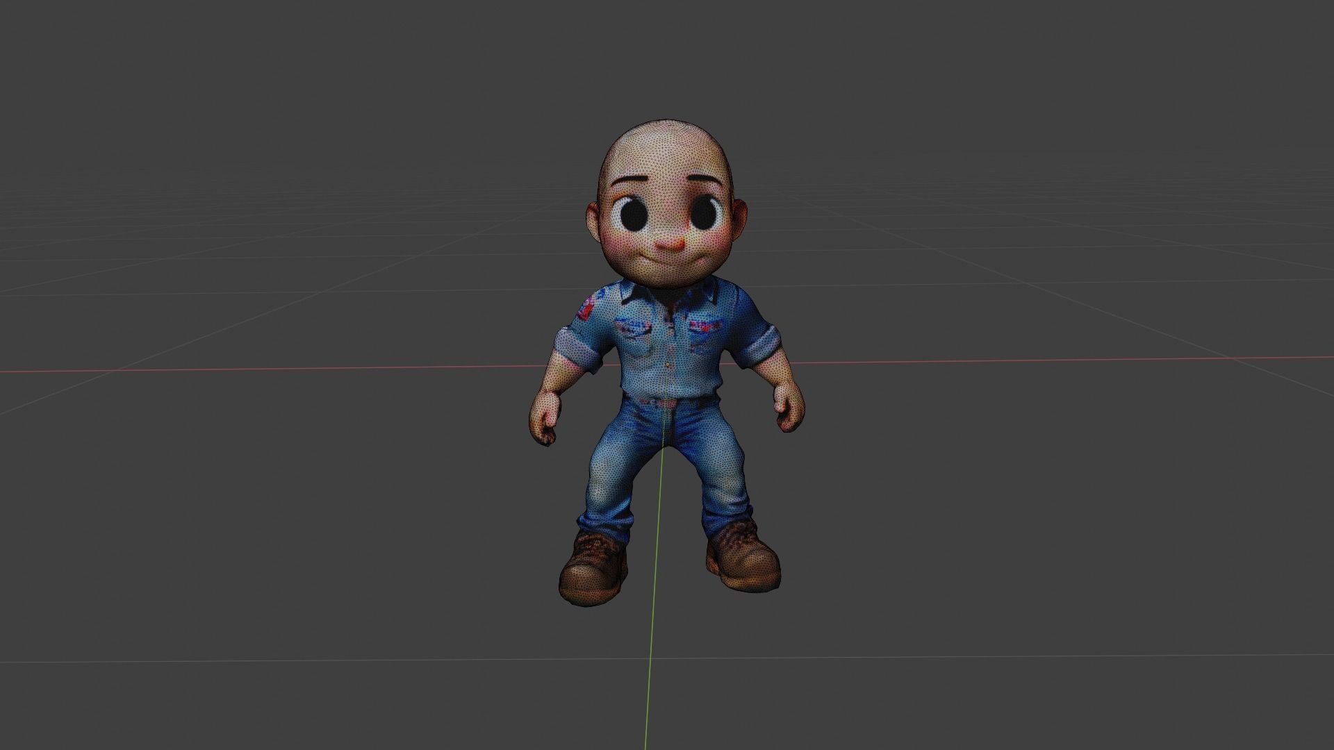 Man Cartoon Character Low-poly 3D model_6
