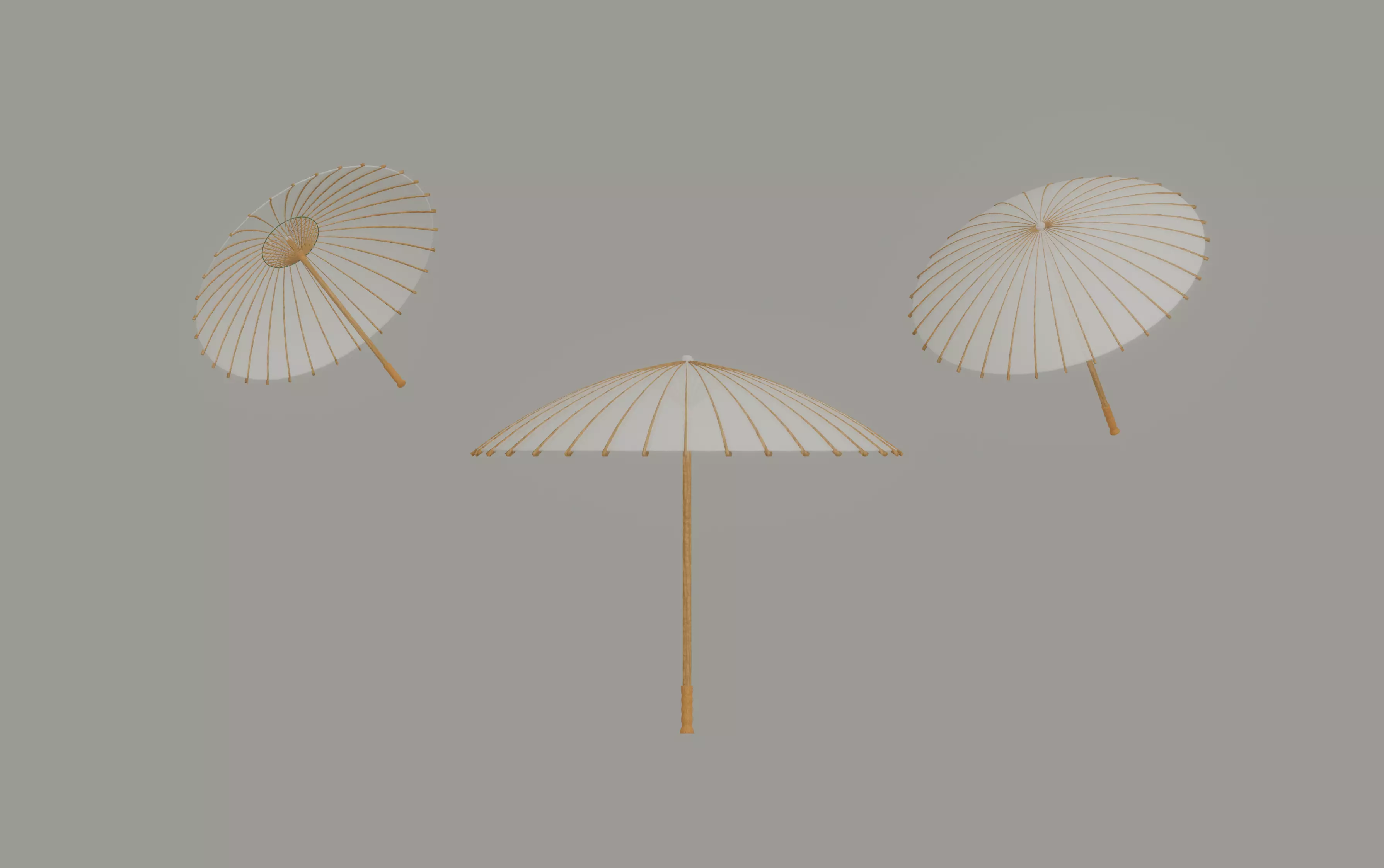 Parasol Umbrella Low-poly 3D model_0