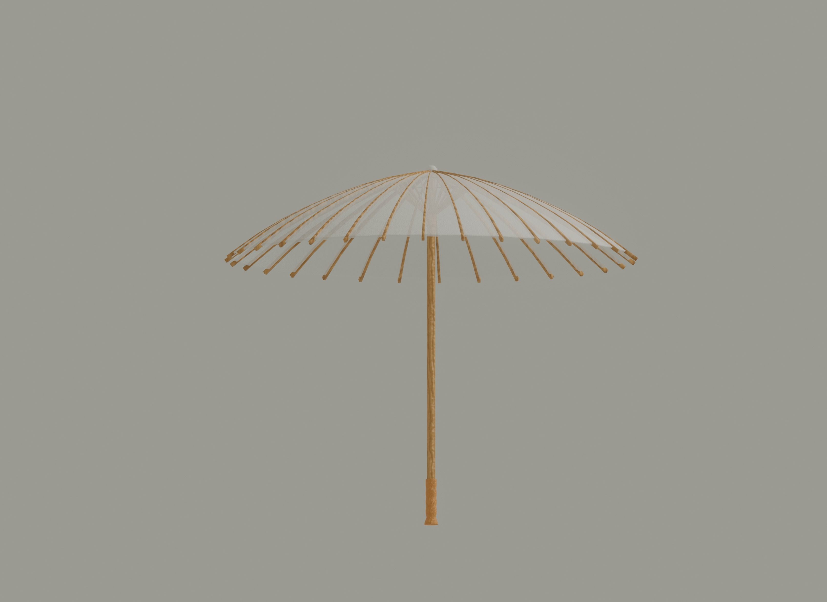 Parasol Umbrella Low-poly 3D model_5