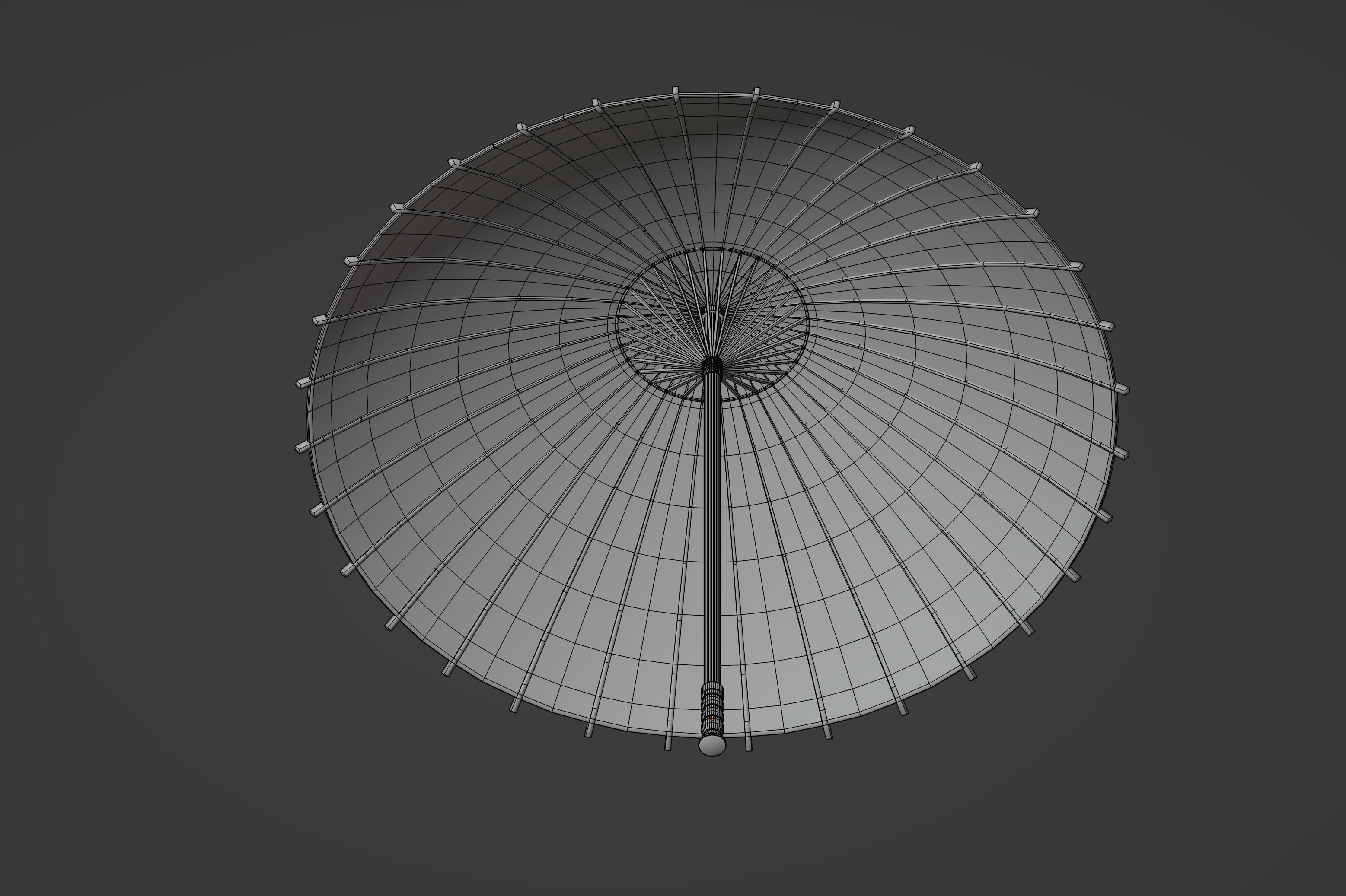 Parasol Umbrella Low-poly 3D model_15