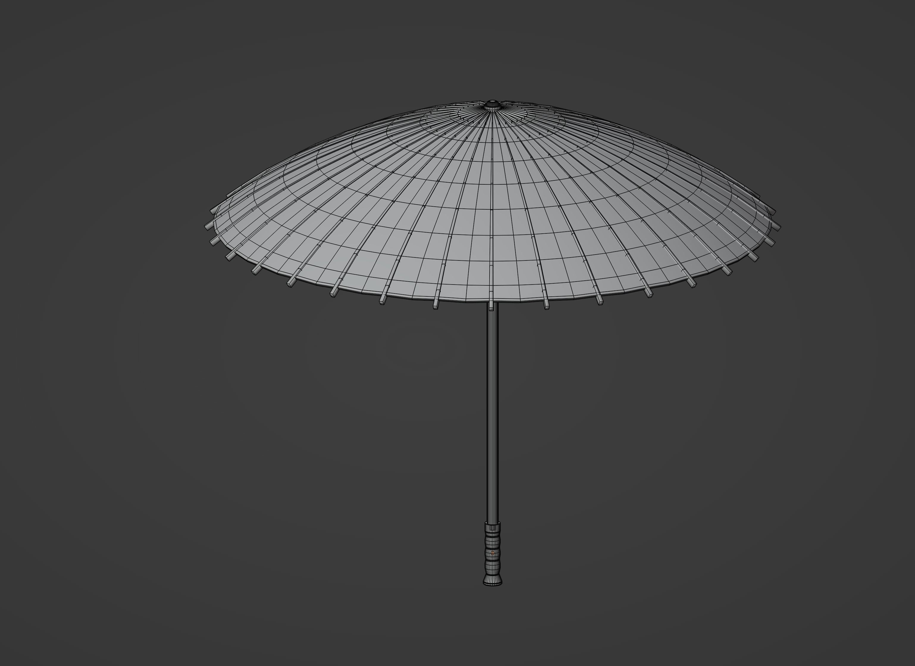 Parasol Umbrella Low-poly 3D model_14
