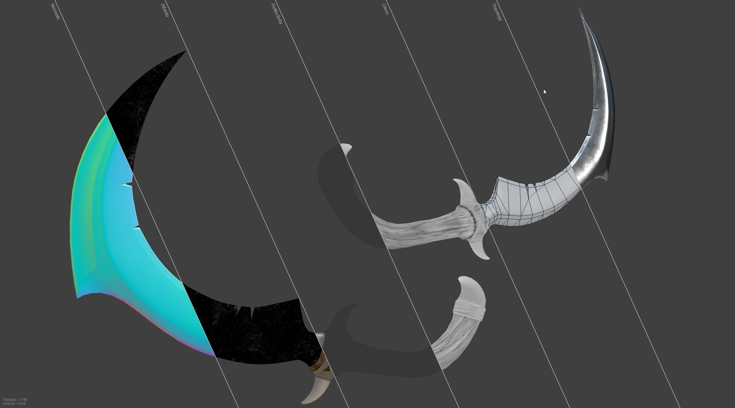  Fantasy Sickle Low-poly 3D model_3
