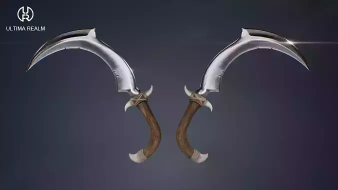  Fantasy Sickle Low-poly 3D model