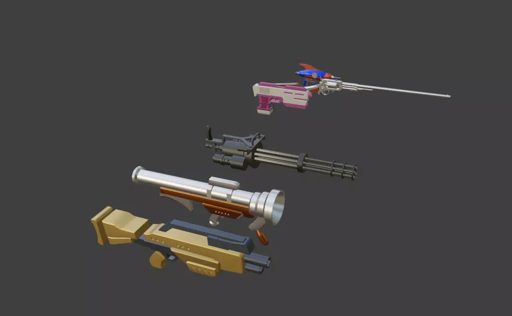 3D GUN SciFi 3D model_0