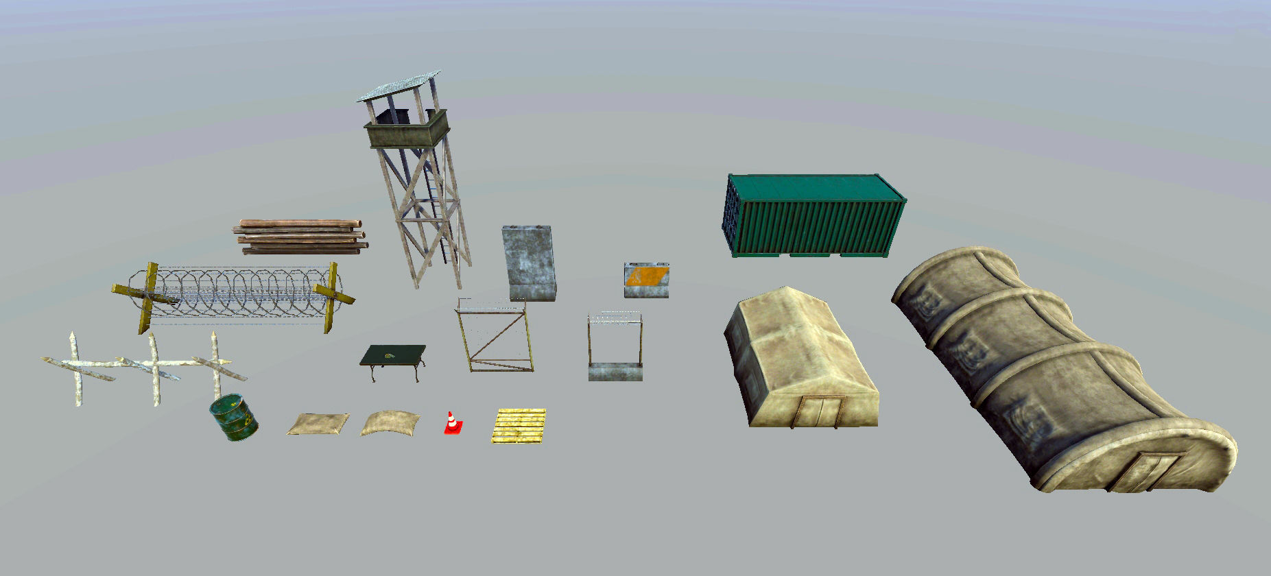 MILITARY TRAINING CAMP KIT by mkaplunow Low-poly 3D model_15