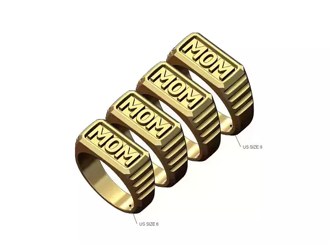 Presidential link MOM signet ring US sizes 6to9 3D print model