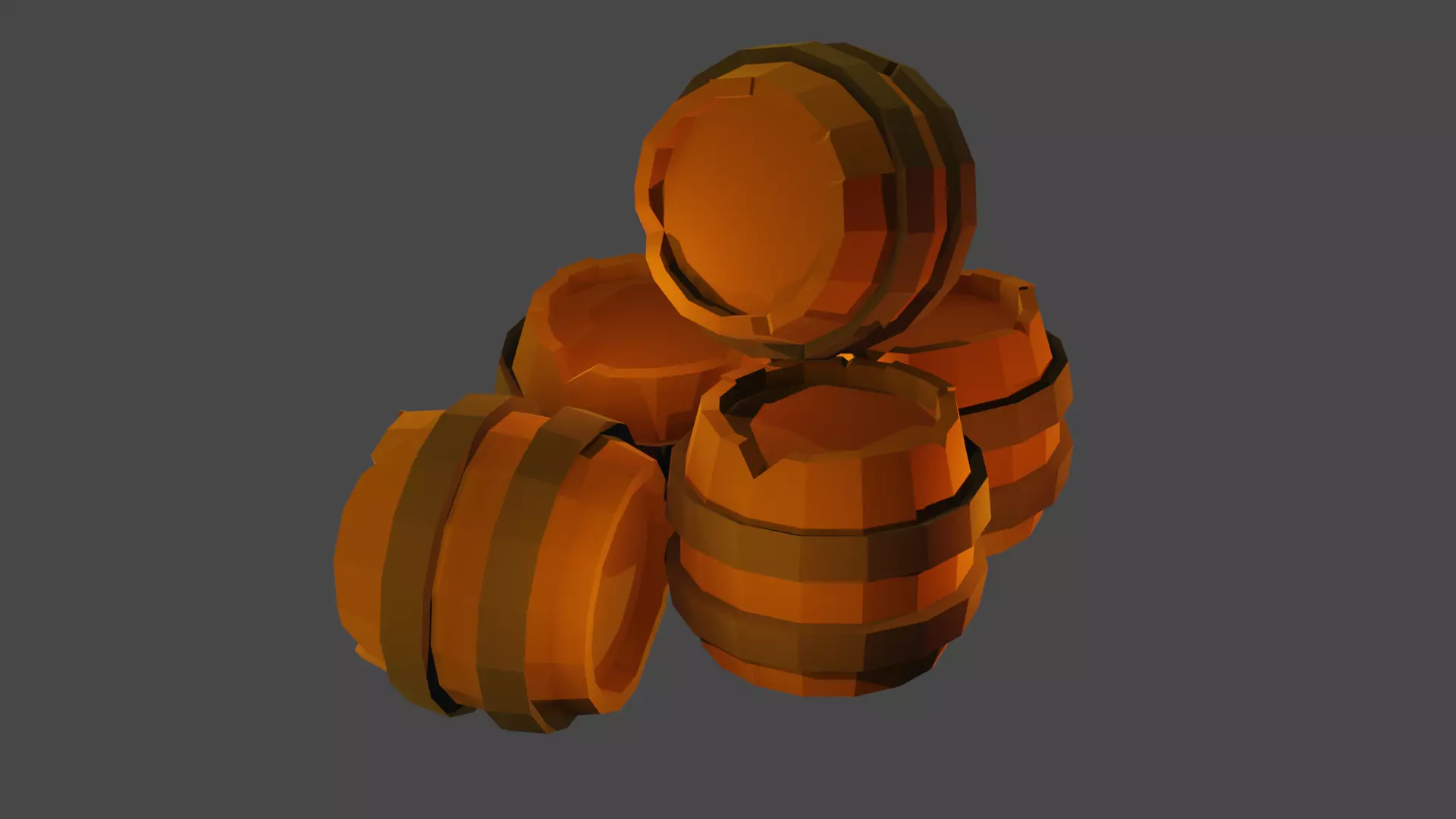 Low Poly Barrel Low-poly 3D model_0