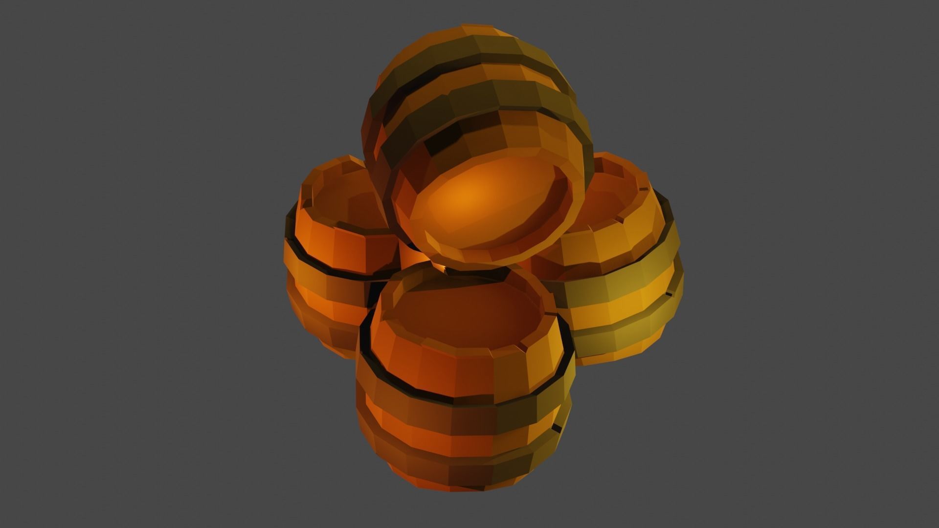 Low Poly Barrel Low-poly 3D model_3