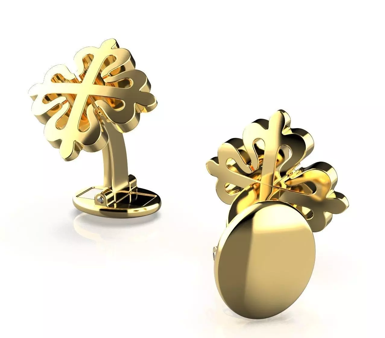 Gold Cuff Links PP 3D print model_0