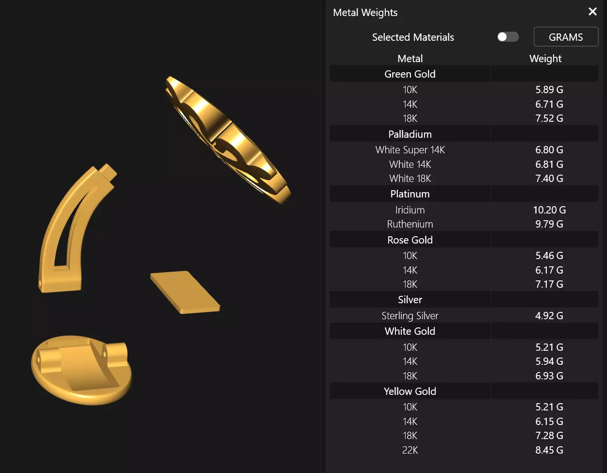 Gold Cuff Links PP 3D print model_12
