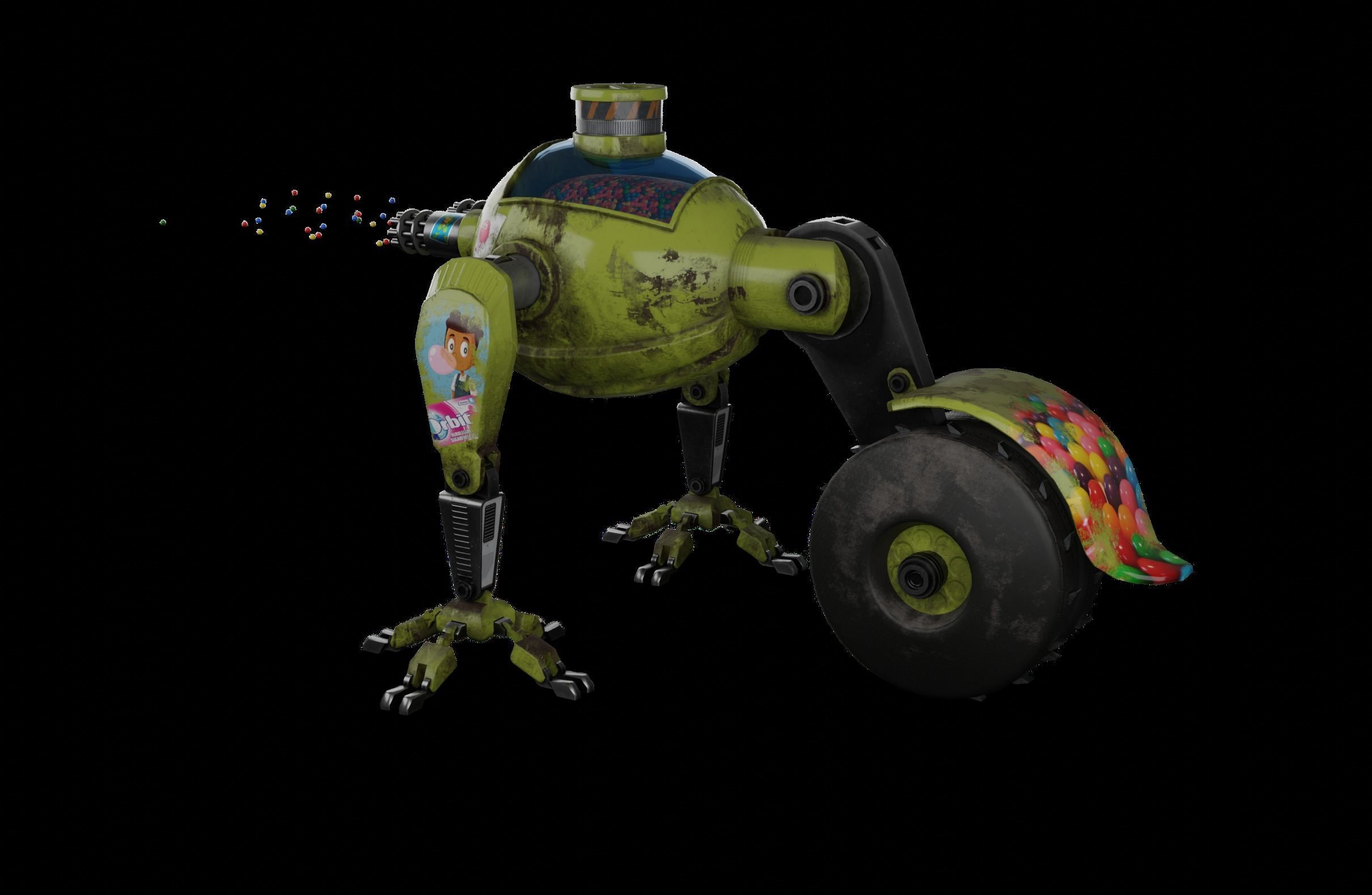 Little Robot gum Low-poly 3D model_1