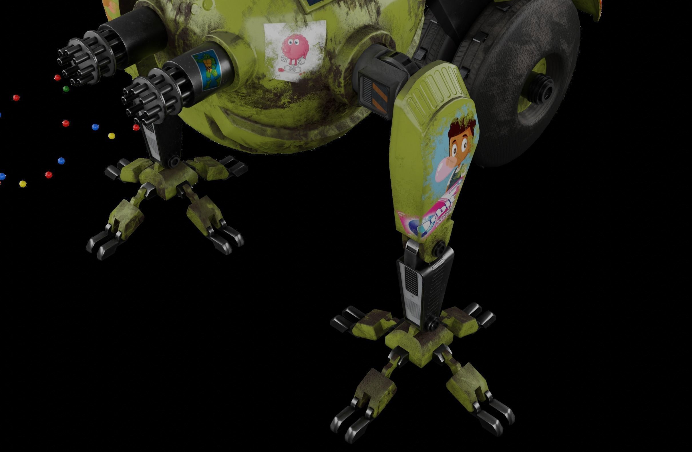 Little Robot gum Low-poly 3D model_4