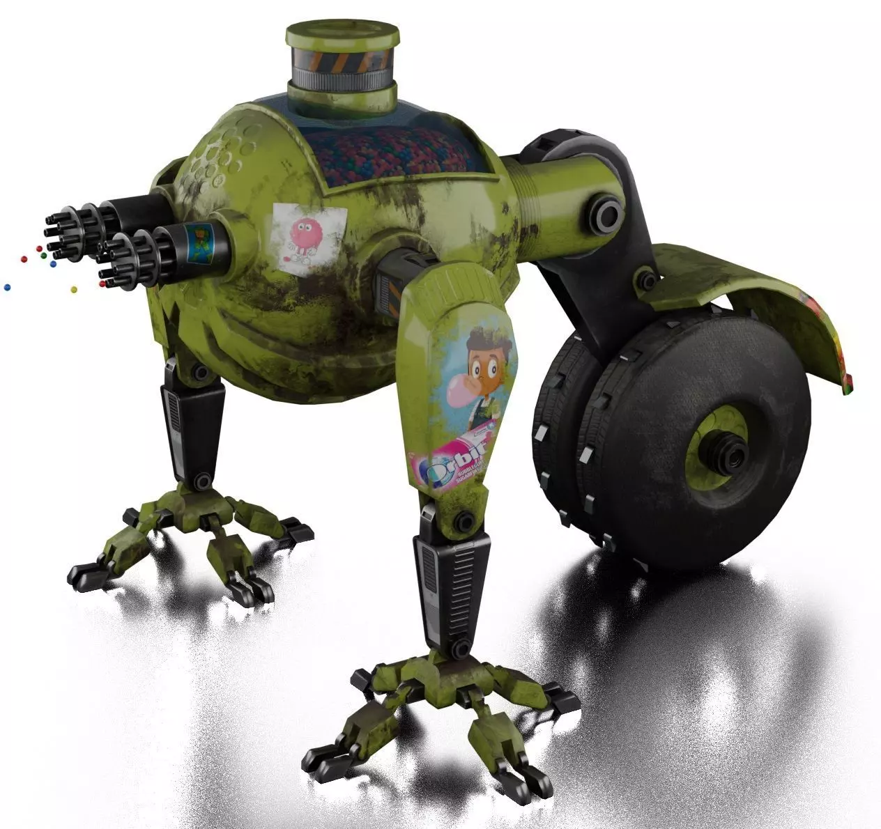 Little Robot gum Low-poly 3D model_0