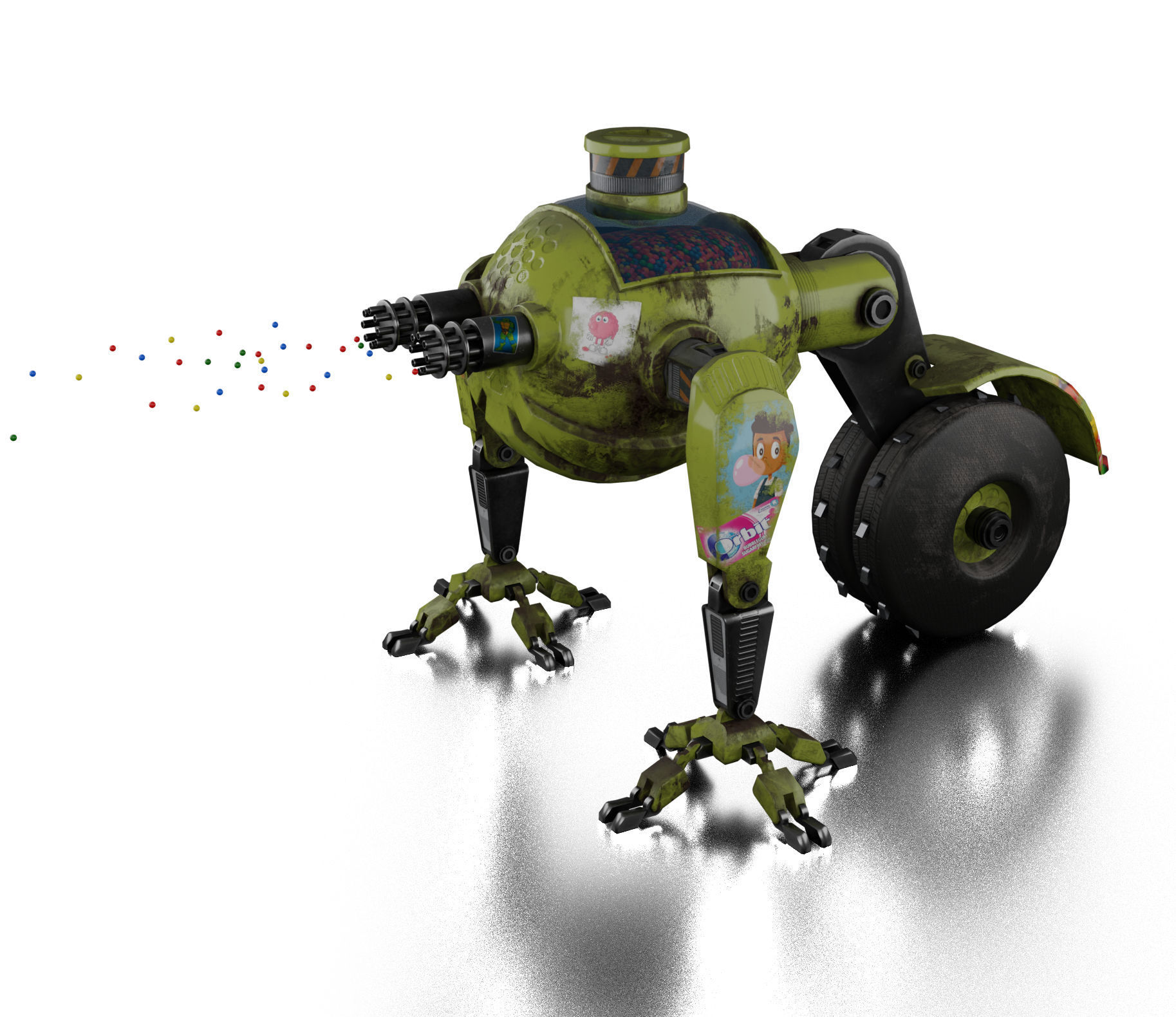Little Robot gum Low-poly 3D model_2