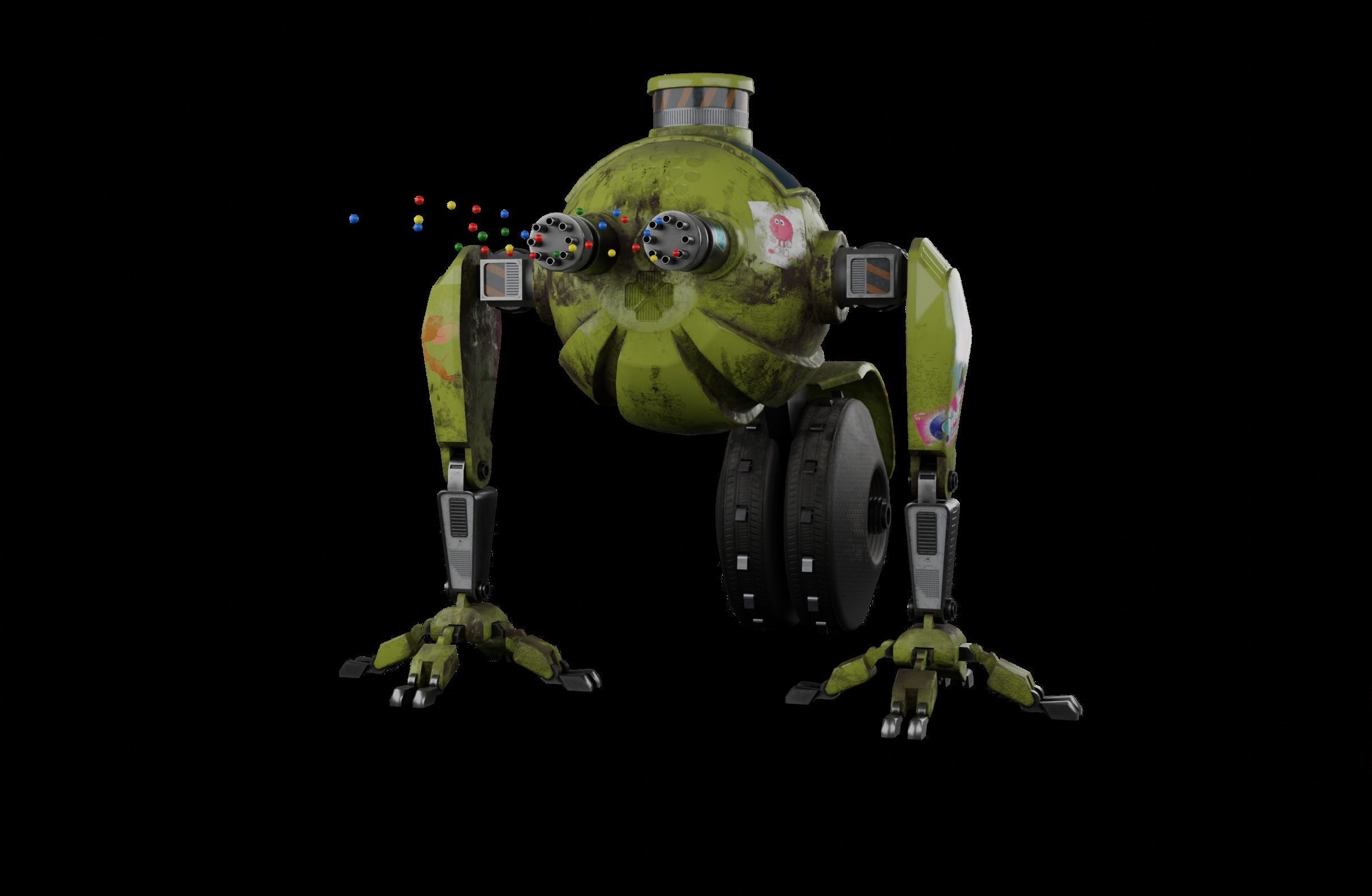 Little Robot gum Low-poly 3D model_3