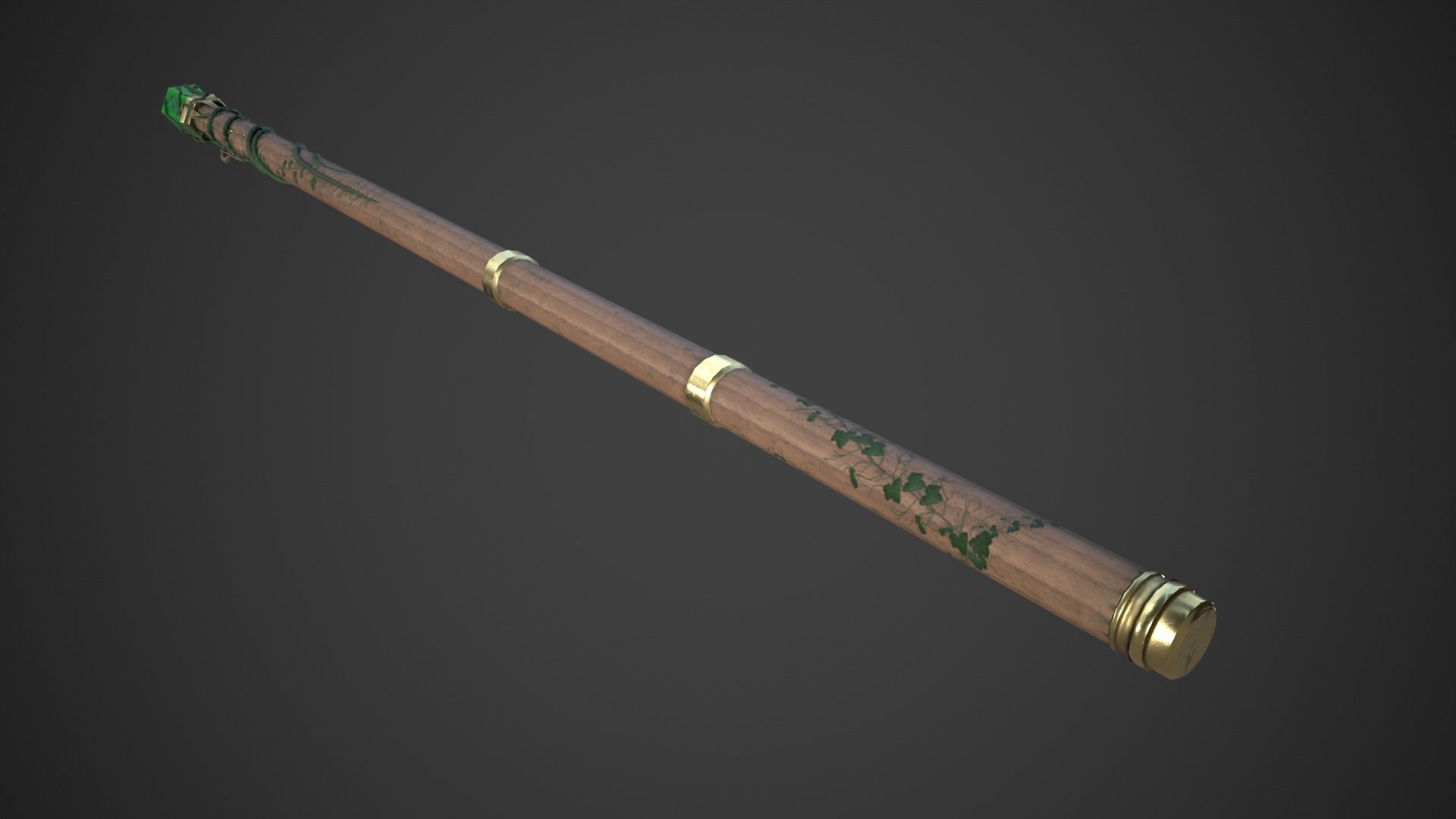 Fantasy Staff Low-poly 3D model_5