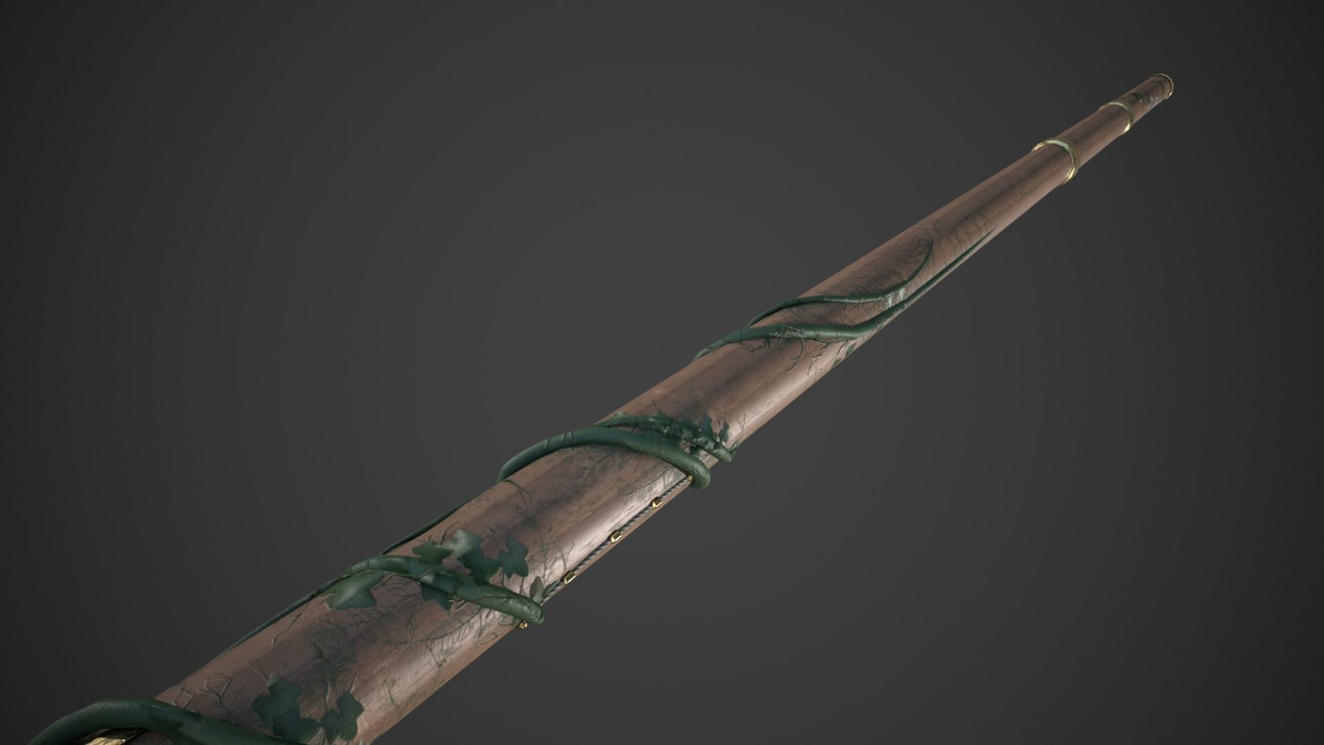 Fantasy Staff Low-poly 3D model_9