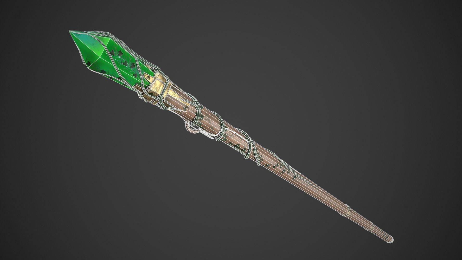 Fantasy Staff Low-poly 3D model_17