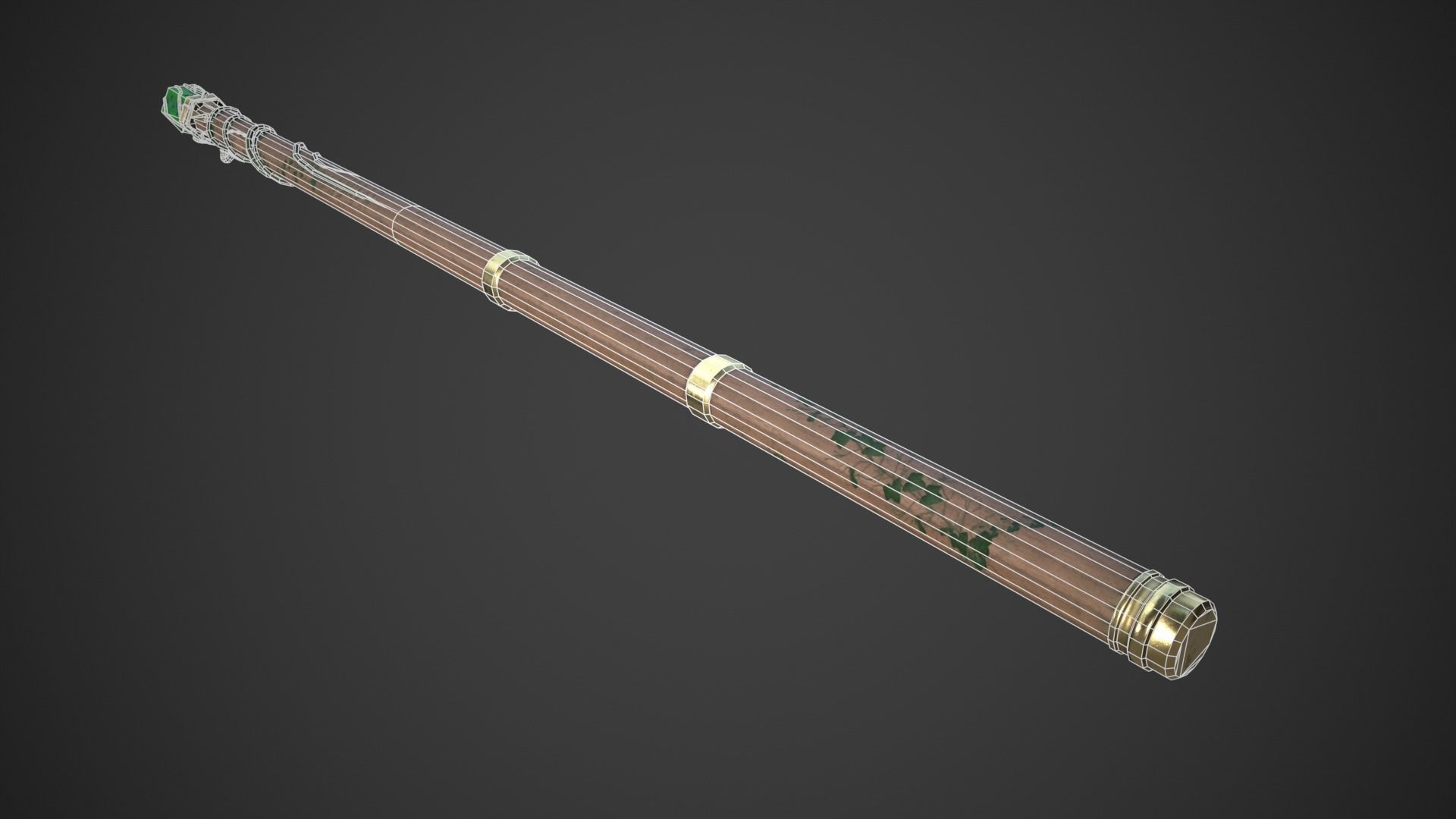 Fantasy Staff Low-poly 3D model_12
