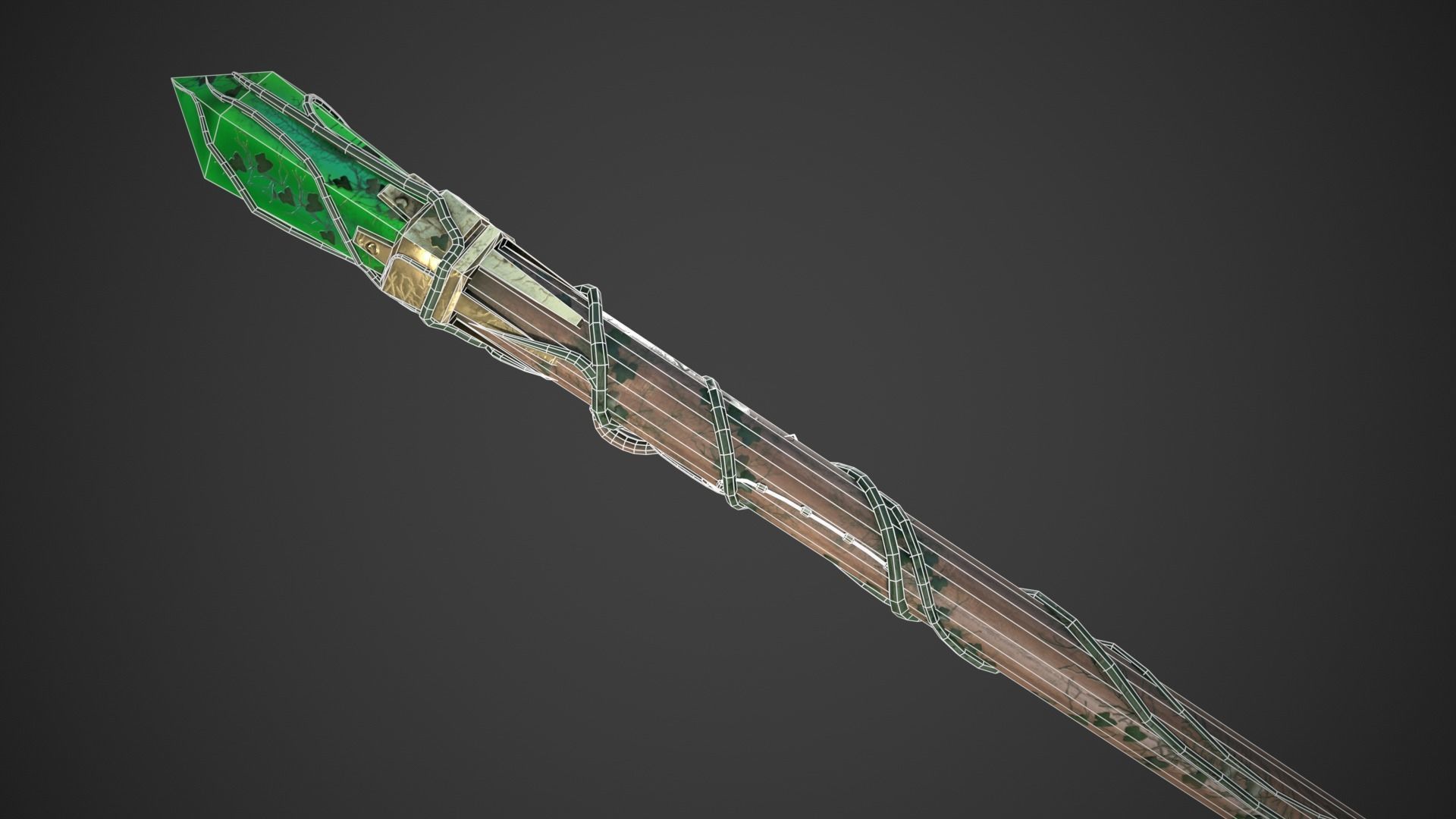 Fantasy Staff Low-poly 3D model_15