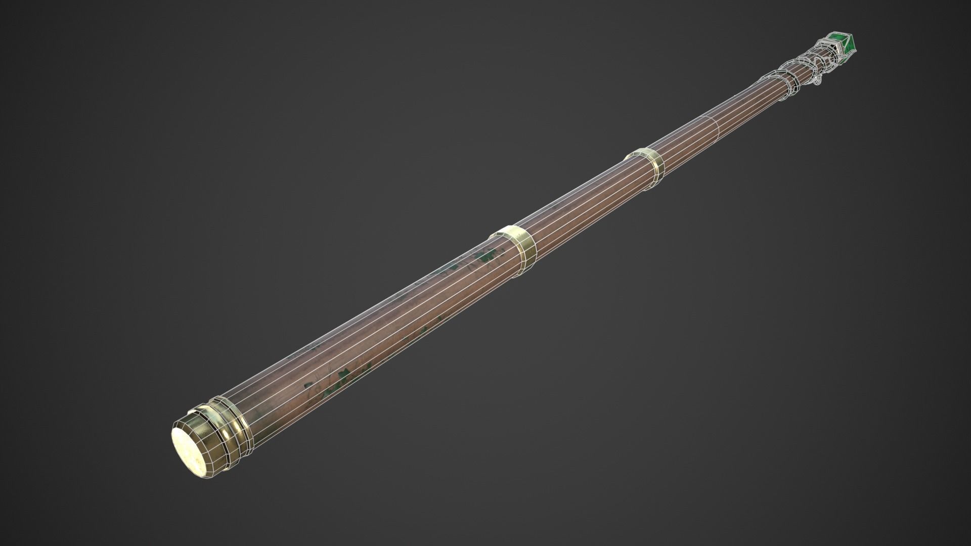 Fantasy Staff Low-poly 3D model_13