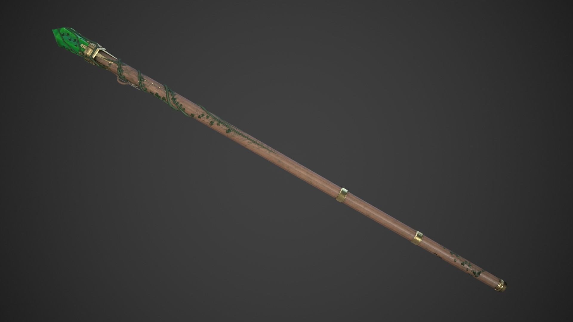 Fantasy Staff Low-poly 3D model_4