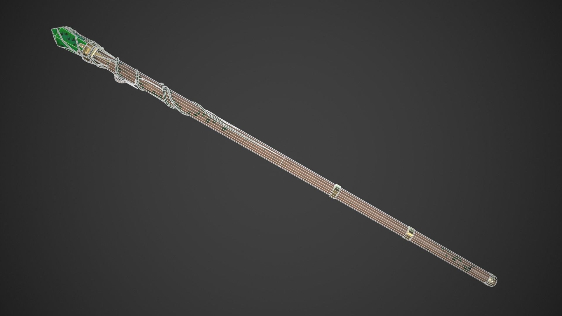 Fantasy Staff Low-poly 3D model_11