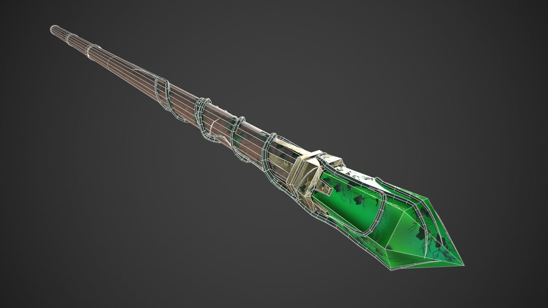 Fantasy Staff Low-poly 3D model_14