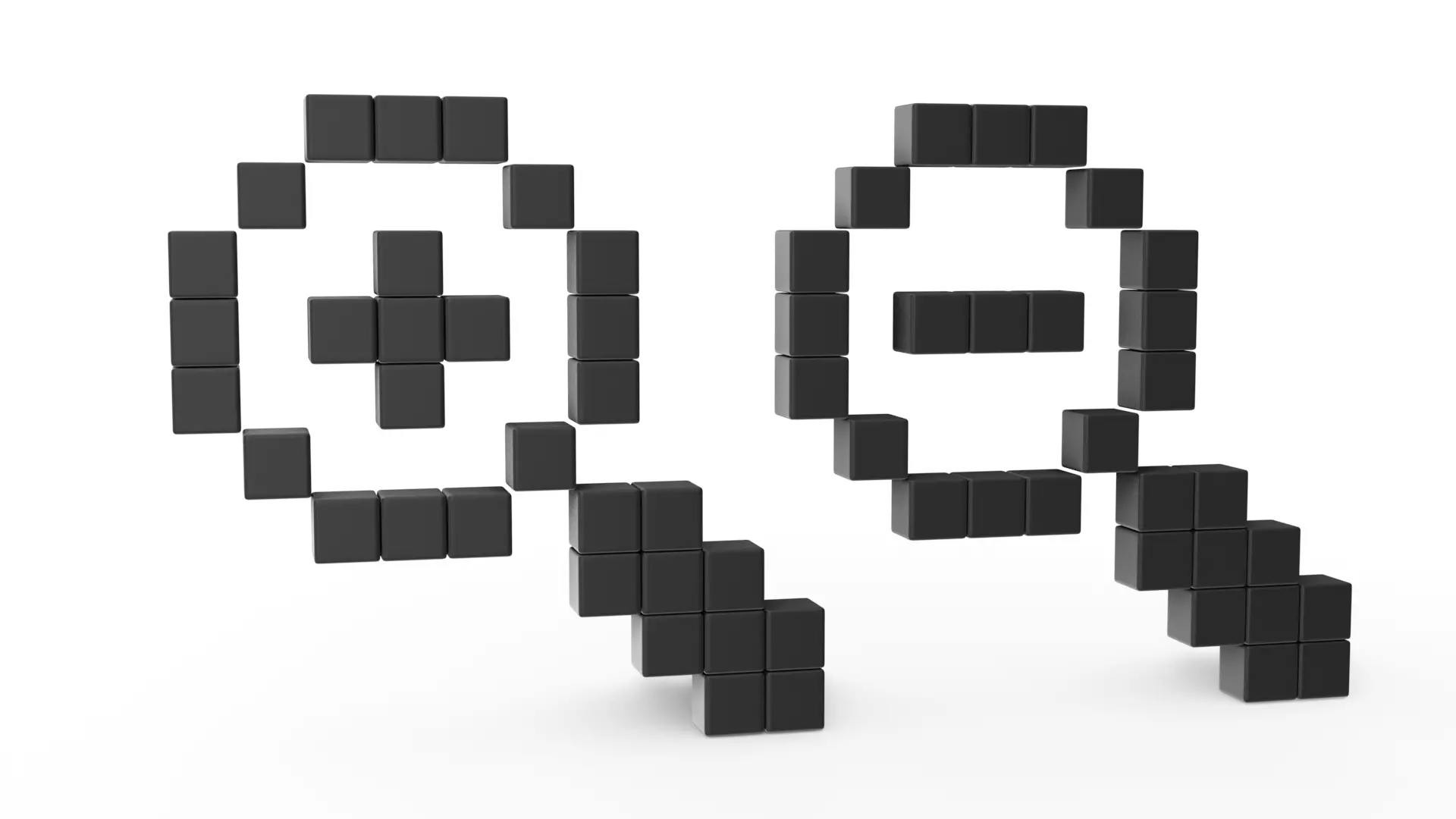 Magnify Glas Set Low-poly 3D model_0